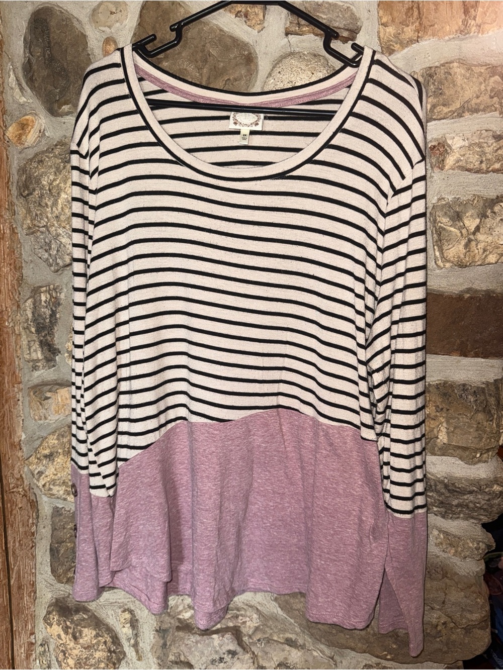 Lightweight Striped Scoop Neck Top
